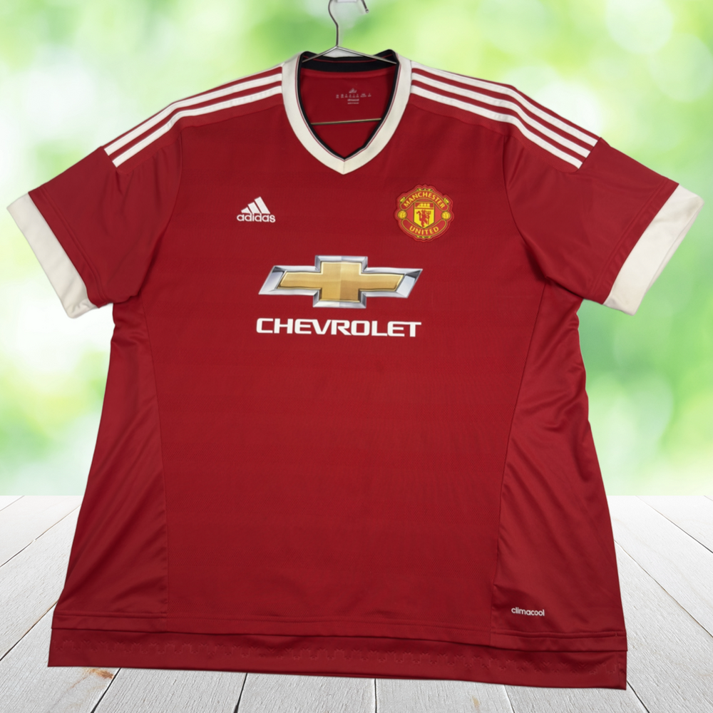 MANCHESTER UNITED 2015/16 Home Soccer Jersey ADIDAS Climacool Chevrolet Mens 2XL